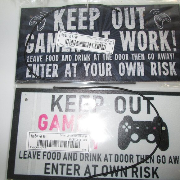 Gamer at Work Signs for door twin Pack complete for Wall or Door Novelty Gift - Picture 1 of 2